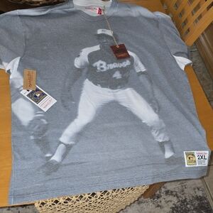Mitchell & Ness Gray Short Sleeve Tee with White Graphic